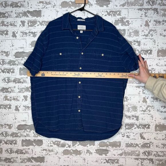 Lucky brand | mens blue striped button down polo - Picture 4 of 8